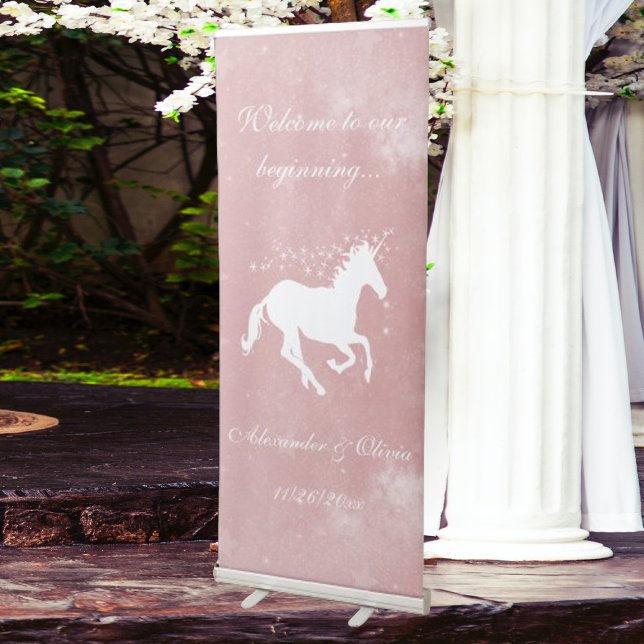 Pink Unicorn Wedding Welcome Banner (Pink Unicorn Wedding Welcome Banner)