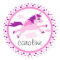 Pink unicorn with wings personalized name