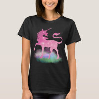 Pink unicorn womens Fantasy t-shirt