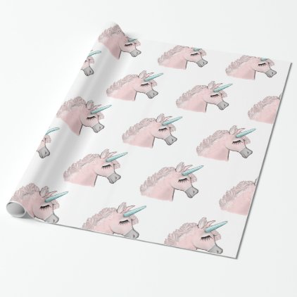 Pink Unicorn Wrapping Paper