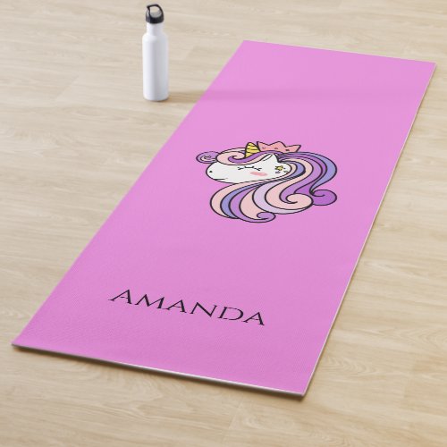 Pink unicorn  yoga mat