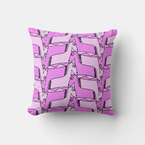 Pink Unicorns Throw Pillow