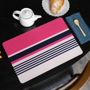 Pink Uniform Stripes Cloth Placemat