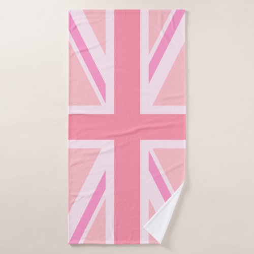 Pink Union JackFlag Bath Towel