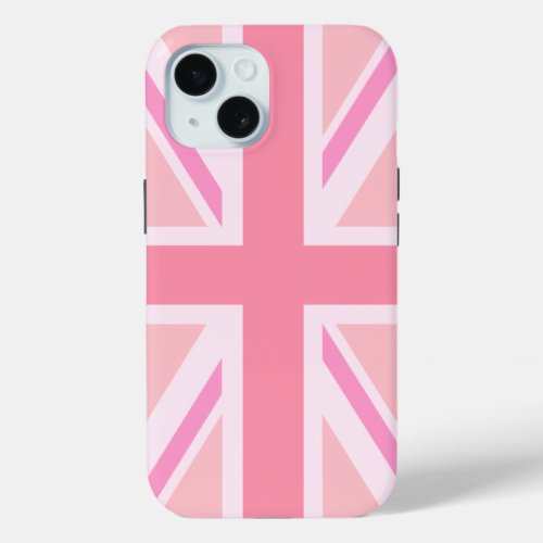 Pink Union JackFlag iPhone 15 Case