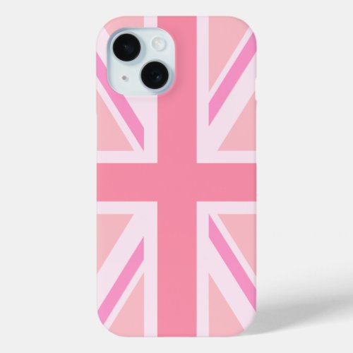 Pink Union JackFlag iPhone 15 Case