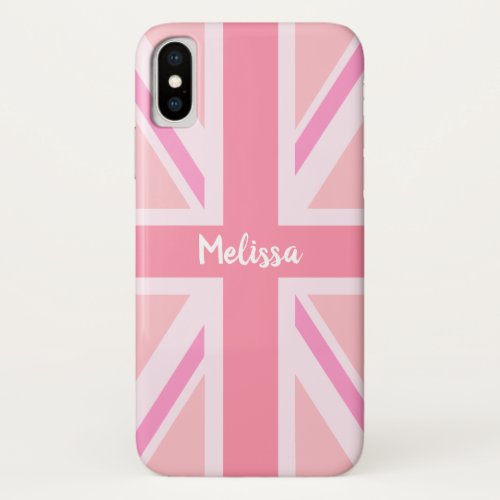 Pink Union JackFlag Customized iPhone X Case