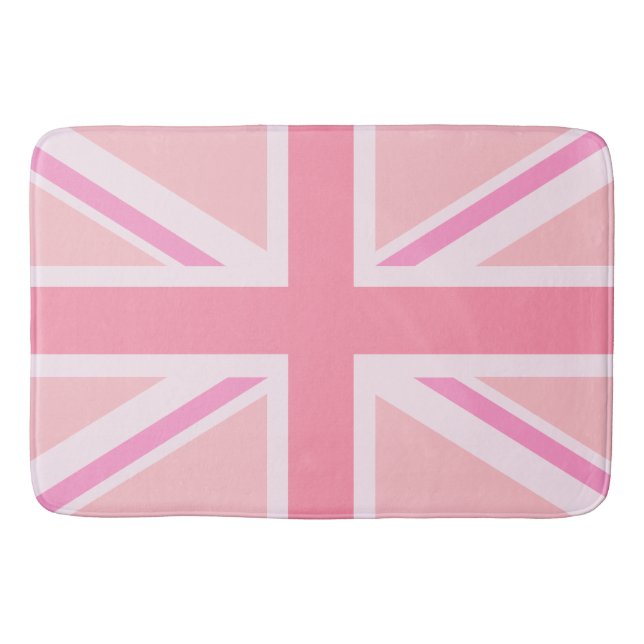 Pink Union Jack/Flag Design Bathroom Mat (Front)