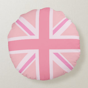 Pink Union Jack/Flag Round Pillow