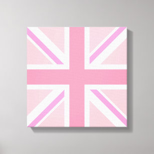 Pink Union Jack/Flag Square Design Canvas Print