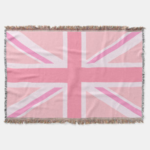 Pink Union Jack/Flag Throw Blanket