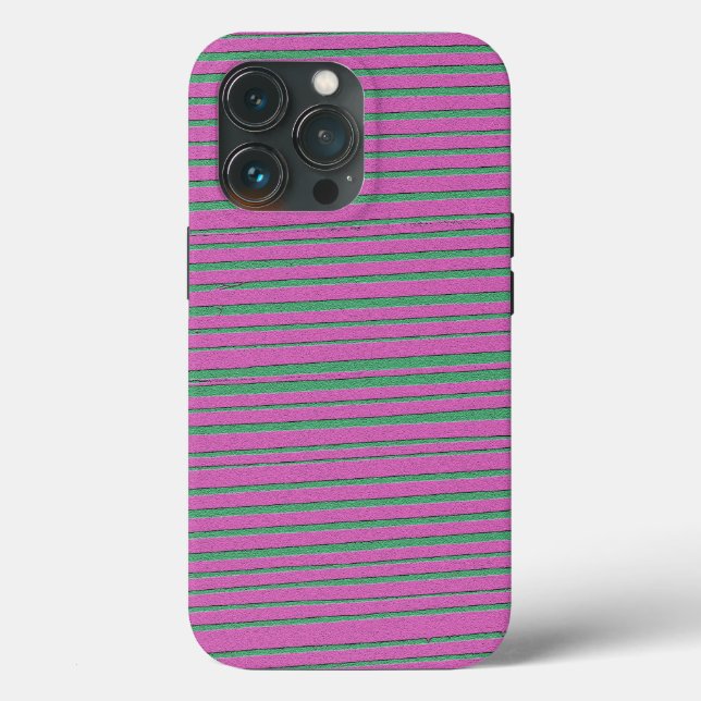 Pink Unique Modern Stripe Pattern Case-Mate iPhone Case (Back)