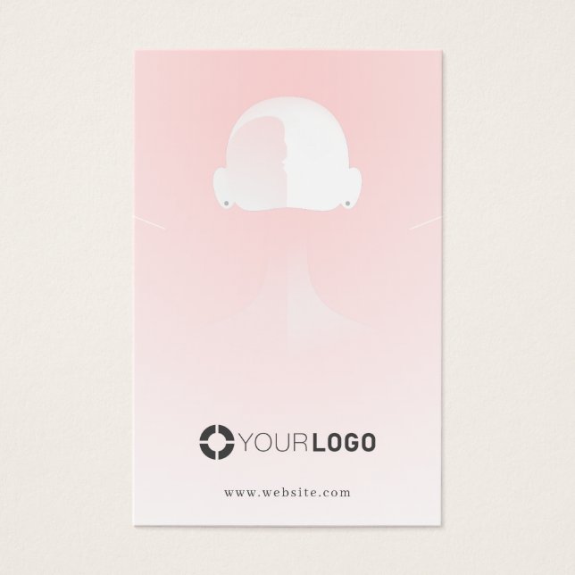 Pink unique portrait custom logo earring display (Front)