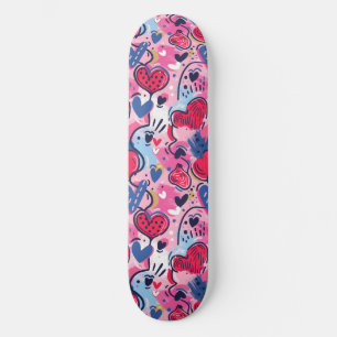 Pink Unique Retro Y2K Unique Design Skateboard