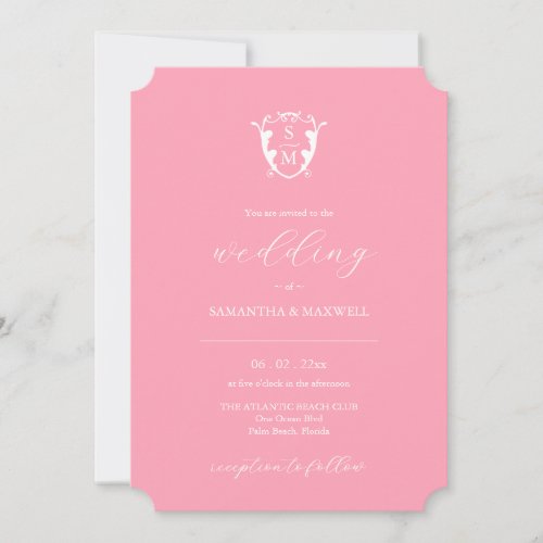 Pink Unique Wedding Invitation