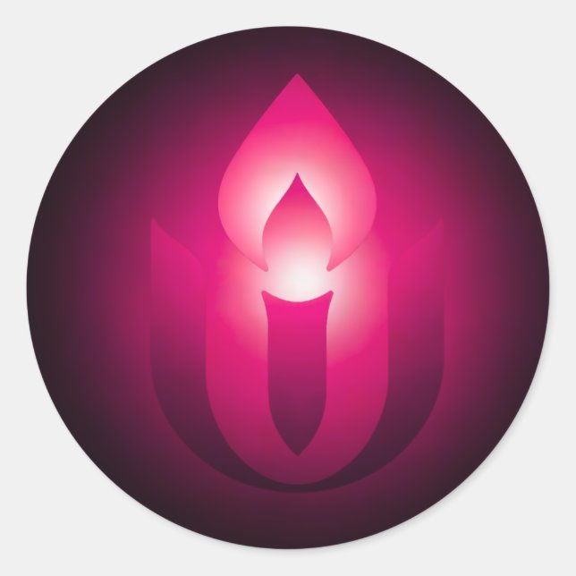 Pink Unitarian Universalism flaming chalice Classic Round Sticker (Front)