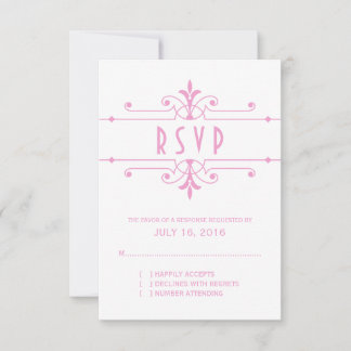 Pink v2 Fancy Ornamental Response Card