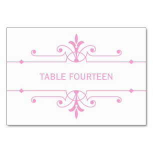 Pink v2 Fancy Ornamental Wedding Table Card