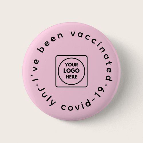 Pink Vaccinated Logo | Modern Covid-19 Awareness Button Pink Vaccinated Logo | Modern Covid-19 Awareness Button