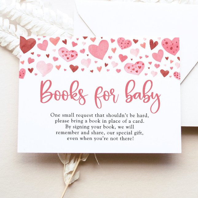 Pink Valentine Baby Shower Books for Baby Game  Invitation (Creator Uploaded)