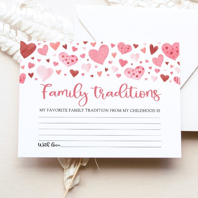 Pink Valentine Family Traditions Baby Shower Game Invitation (Creator Uploaded)
