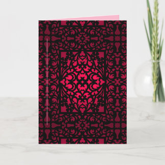 Pink Valentine Filigree Lace Card