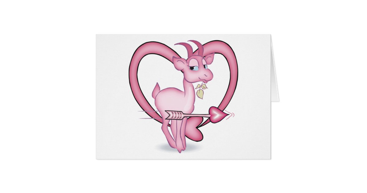 Pink Valentine Goat Card | Zazzle