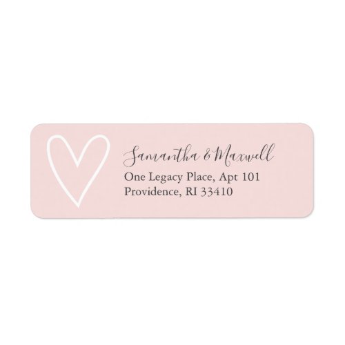 Pink Valentine Heart Address Labels