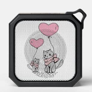 PINK VALENTINE HEART BALLOONS WITH GRAY KITTENS BLUETOOTH SPEAKER