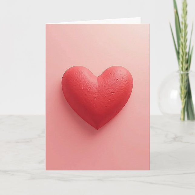 Pink Valentine Heart Card (Front)