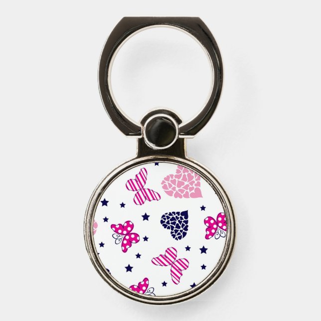 Pink Valentine Heart iPhone Stand | Ring Stand (Front)