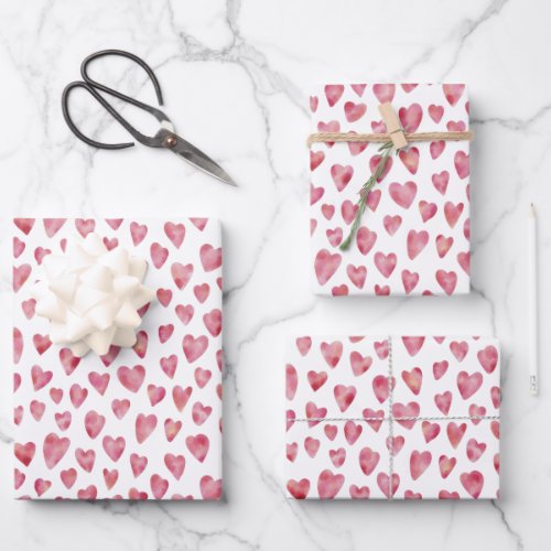 Pink Valentine Heart pattern Wrapping Paper Sheets