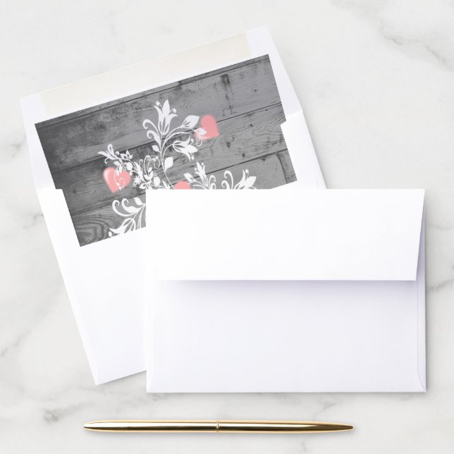 Pink Valentine Hearts Tree Envelope Liner (Desk)