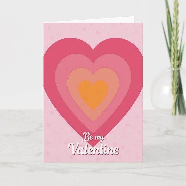 Pink Valentine Layered Heart Card (Front)