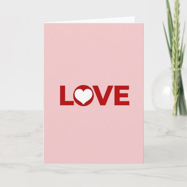 Pink Valentine Love Heart Card (Front)