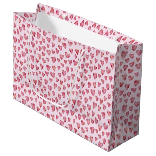 Pink Valentine Love Heart pattern Large Gift Bag