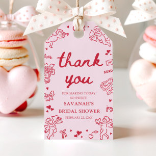 Pink Valentine Love is in the Air Bridal Shower Gift Tags