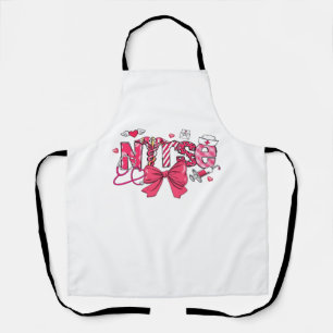 Pink Valentine Nurse, Valentine Coquette Bow Overs Apron