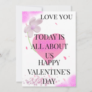 Pink Valentine’s Day Greeting Card   Romantic Love