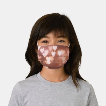 Pink Valentine"s Day Hearts Kids' Cloth Face Mask by Awesoma at Zazzle