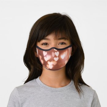 Pink Valentine"s Day Hearts Premium Face Mask by Awesoma at Zazzle