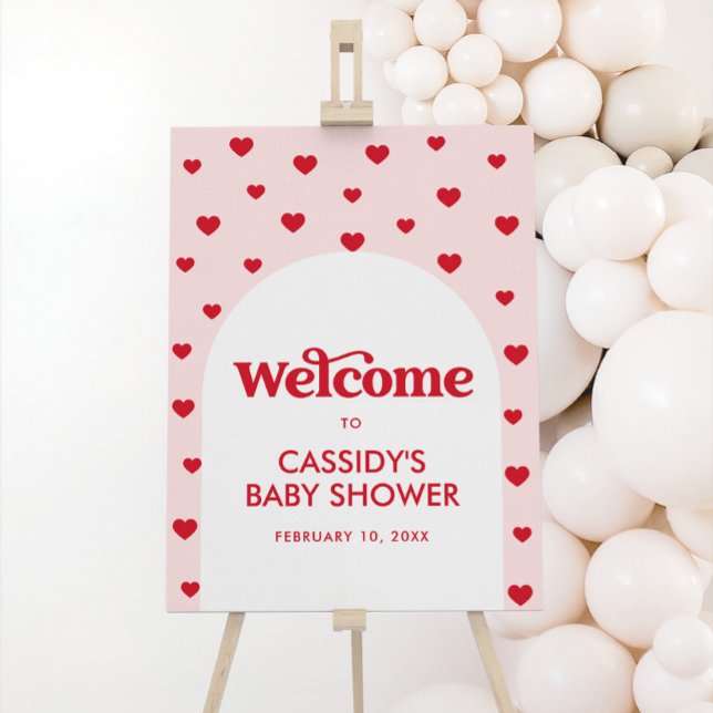 Pink Valentine's Baby Shower Welcome Sign (Creator Uploaded)