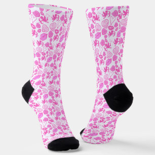 Pink Valentine's Cupid, Heart, Candies Pattern Socks