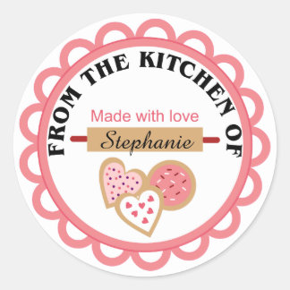Pink Valentine's Day Baking Stickers