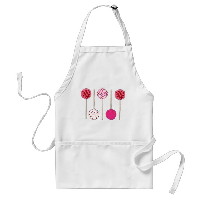 Pink Valentine's Day Cake Pops Dessert Baker Food Adult Apron (Front)