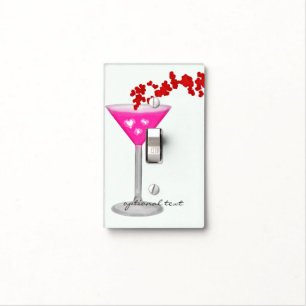 Pink Valentine's Day Cocktail Chic Personalized Light Switch Cover