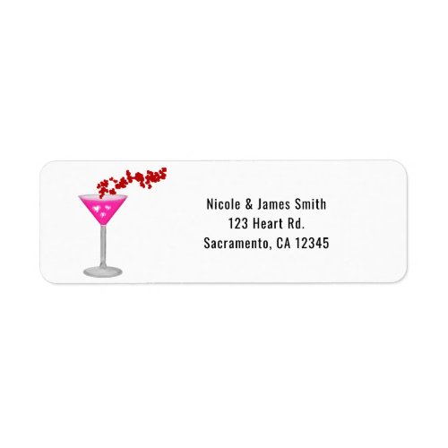 Pink Valentines Day Cocktail Party Invitation Label