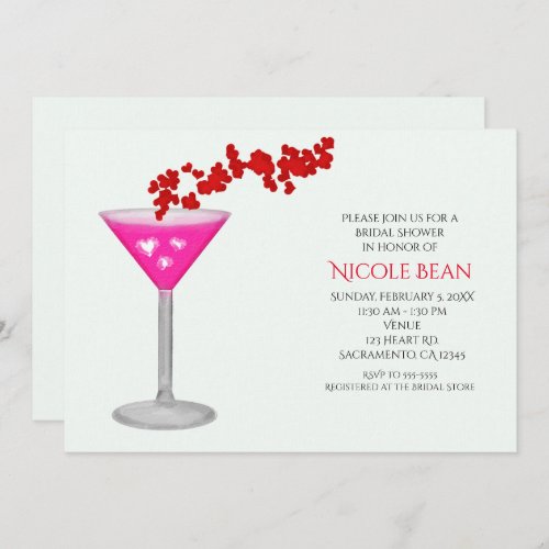 Pink Valentines Day Cocktail Party Invitations