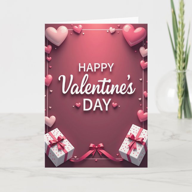 Pink Valentines Day Gift Card (Front)