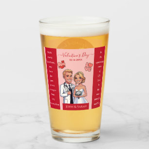 pink Valentine's Day Happily married doctors Glass